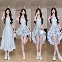 Women Mini Dresses - 藍色 - 查看 2