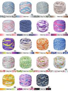 2/1 pieza Hilo de camiseta degradado, grande 300g/unidad - 2cm de ancho, hilo tejido de punto, suave y versátil para manualidades DIY, usado para ganchillo y tejido de bolsos, cojines, muñecas, mantas de almacenamiento, zapatillas, proyectos de ganchillo artesanal, disponible en múltiples colores, hilo multicolor, hilo de poliéster, hilo acrílico, hilo de ganchillo, hilo para manualidades, bolas de hilo vibrante, material de manualidades versátil, accesorios y suministros de tejido