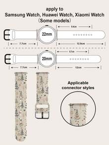 1pc Winter Forest Christmas Soft Elastic Breathable Comfortable Wristband Replacement Watch Band Compatible With Samsung,Imi, Garmin, Honor SmartwatcWatch 38mm 40mm 41mm 45mm 44mm 42mm 46mm 49mm, Fashionable Casual Multi-Color Silicone Strap Compatible With Apple Watch Ultra SE/11/10/9/8/7/6/5/4/3/2/1