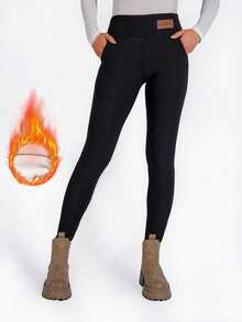 Ultra Warm Women's Fleece Lined Leggings - Plush Thermal Winter Tights, Super Soft & Stretchy | Cold Weather Thermal Layer | 1-Pack - 1pcs(black) - 查看 2