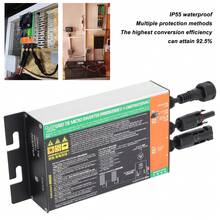 Inversor solar conectado a red de 700 W, microinversor solar de alta eficiencia de conversión, onda sinusoidal pura MPPT, 230 V. - Negro - Ver 6