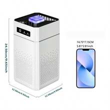 Purificador de aire con filtro HEPA, iones negativos, eliminación de formaldehído, pelo de mascotas y polvo, purificador de aire para habitaciones grandes, eliminación de olores y limpieza del aire de polvo