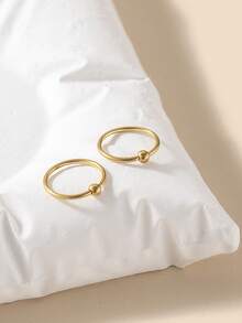 2pcs Minimalist Geometric Stainless Steel Piercing Round Ball Nose Ring, For Men Daily Wear & Party