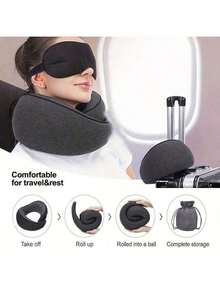 1Pc | Snail-Style Travel U-Shaped Neck Pillow, Memory Foam Neck Support | Adjustable, Soft, Portable, Sleep-Friendly | For Travel (Car/Plane/Train), Noon Break Naps, Office Rest, Neck Comfort, On-The-Go Relaxation