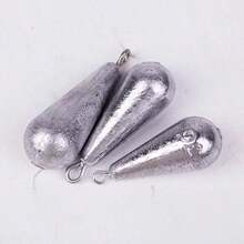 Fishing Accessories, Sea Fishing & River Fishing, Water Drop Shaped Lead Sinkers, 10g To 120g Heavy Weight, Fishing Weights - Silver - View 5