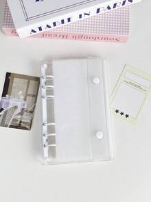 1 Stück A6 Größe tragbarer transparenter Loseblattordner, kann als transparentes Stickerbuch, Sticker-Album, Fotoaufbewahrungstasche, Fotoalbum, Haushaltsbuch, Tagebuch, Notizbuch, Bürobedarf verwendet werden