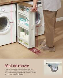 VASAGLE Storage Carts - White - View 3