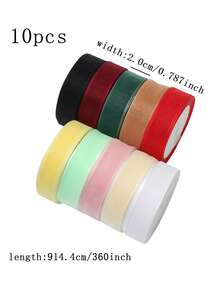 10 piezas Elegante Set de Decoraciones de Moños DIY para Regalos, Flores Hechas a Mano, Moños de Cinta de Satén Simples, Perfectos para Bodas, Cumpleaños, Fiestas