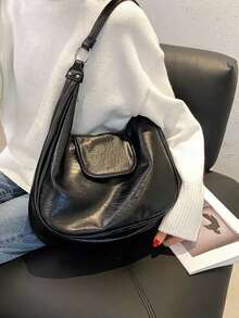 Retro New European And American Fashion Large Capacity Tote Bag, Versatile Casual Commuter Underarm One Shoulder Bag