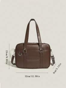 Korean Style New Pillow Handbag, Retro Shoulder Bag, Large Capacity Tote Bag For Work Commute, No Pendant Included, Pendant Is For Styling Only - Coffee - View 7