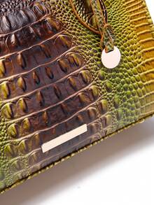 Women's Handbags, Colorful Crocodile Pattern Boston Bags,  Women's Handbags - Fashionable Contrast Color Crocodile Pattern Women's Bags, Exquisite - 金魚棕 - 查看 7
