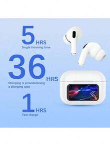 A9 PRO Wireless Earbuds, Visible Touch Screen Control,Noise Cancelling, Bluetooth 5.0, ANC, ENC, Hands-Free Calling, White - 白色 - 查看 6