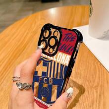 Futbol B-Barca Funda de teléfono compatible con para for  16, 15, 14, 13, 12, 11 Pro Max, Plus, cubierta trasera suave transparente a prueba de golpes. - Color mezclado 1 - Ver 5