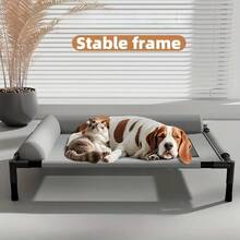 Elevated Dog Bed With Cooling Ventilated Mesh Base - All-Season Raised Pet Cushion, Durable Polyester Frame, Portable Indoor/Outdoor Bed For Small To Medium Breeds, Easy Assembly Modern Design, Extra Large Dog Bed, Highquality Fabric, Home Pets, Sturdy Construction