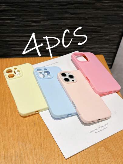 4pcs Vintage Matte Finish Soft Phone Case Set, High Cost Performance - Compatible With Apple 13, 11, 12, 14/14 Pro Max, 15/15 Pro Max, 7/8, X/XS, XR, XS Max, 17, 17 Pro, Air, 17 Pro Max