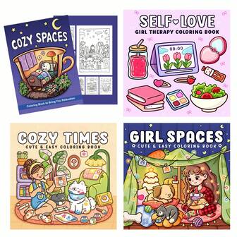 1本CoCo螺旋装订涂色书，图画书带给你平静的时光，缓解压力涂色书，化妆品，连衣裙，服装图案，打发时间，女性生活，化妆品，护肤品，装饰品和其他图案，万圣节礼物，圣诞节礼物，送给朋友，同学，同事，家人