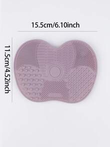 1-2pcs Small Apple Shaped Silicone Scrub Pad, Convenient Cleaning Tool With Suction Cup, Makeup Brush Cleaner Mat - Multicolor - View 4