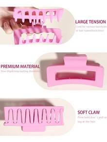 4 قطع مشابك شعر مربعة للنساء، مطبوعة بطريقة جميلة وبألوان سادة، مناسبة للشعر السميك والرقيق، مشابك لتسريحات الشعر المرفوعة، إكسسوارات شتوية للشعر