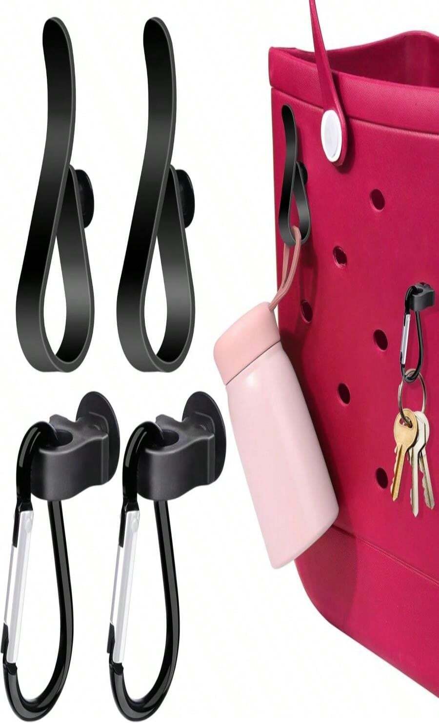 AIERSA Inserts Hooks Accessories For Bogg Bags, Charms Key Holder Carabiner, Pouch Earphone Tassel Keychain Cup Holder Attachment Compatible With Simply Southern Rubber Beach Totes - ColorA - View 1