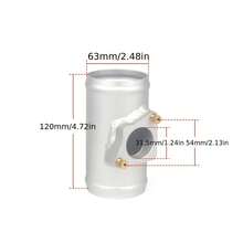 Air Flow Sensor Adapter, Air Intake Manifold Modification Accessories Sensor Flange Air Flow Meter Base Suitable For - Silver - View 3