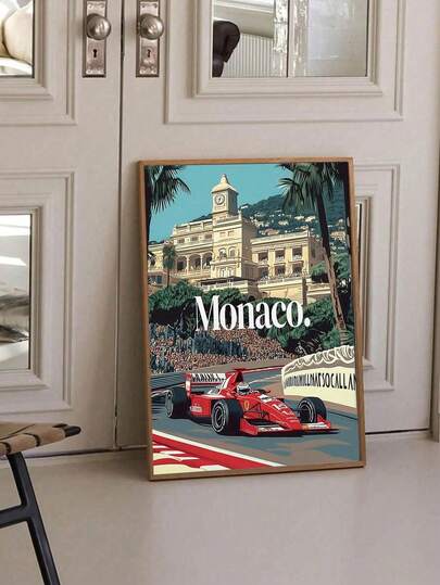 1PC Monaco Racing Heritage Poster Grand Prix Legends Motorsport Wall Art For Living Room Bedroom Bathroom Office And Other Home Decoration, Unframed