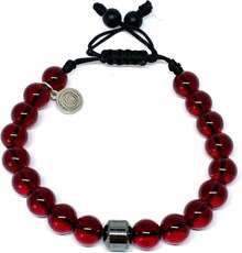 Ochrana Pulsera Ajustable de Cristal Rojo y hematita de 8mm - 1 - Ver 5