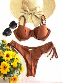 Simple Elegant Beach Knot Fabric - 鏽棕色 - 查看 1