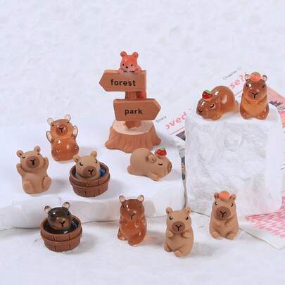 5pcs/10pcs Christmas Small Gifts, Resin Accessories For Micro Landscape Decoration, Cartoon Handmade DIY Hole Shoes Buckle Decorations, Luminous 3D Bath Card Leather (The Luminous Version Requires Absorbing Light And UV To Glow, The Style And Color Are Random Based On The Actual Product)