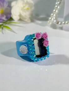 定制 3 朵水钻戒指计数器、电子念珠戒指、手指电子念珠戒指计数器、数字便捷戒指计数器、减压手压计数器，适用于商业用途、祈祷计数、节日礼物等。