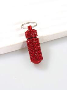 1 علبة أقراص لامعة محمولة، حاوية أقراص للسفر، زجاجة مزينة بالراين ستون مقاومة للماء، حامل أقراص صغير مع سلسلة مفاتيح، علبة تخزين أقراص صغيرة جميلة للخارج والمدرسة والسيارة، إكسسوارات حقيبة جوثيك Y2K، أشرطة رقبة مع حامل بطاقة هوية، إكسسوارات سيارة، تميمة حقيبة - متعدد الألوان - مشاهدة 16