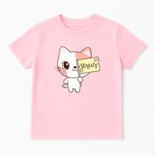 Camiseta T Shirt Unissex Basica Casual Camisa Algodão Estampada Gatinho Placa Jesus - Pink - Visão 1