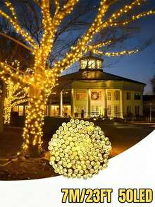 20/50/100/200 LED Solar Powered String Lights - 8 Modes, Solar Christmas Lights, IP65 Waterproof Fairy Lights, Suitable For Yard, Fence, Balcony, Party, Christmas Tree, Wedding, Garden Camping Decor, Perfect For Outdoor Christmas Garden Party (Warm White/White/Colorful/Purple) - Black - View 27