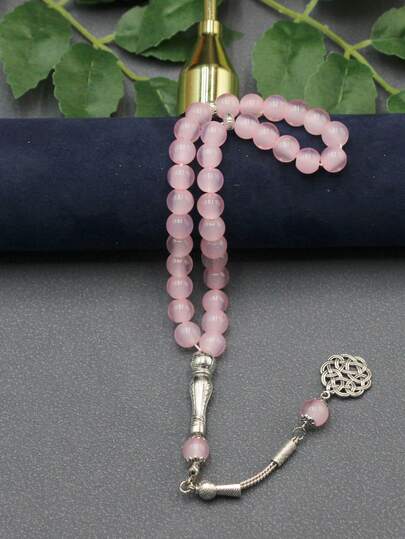 1pc 33pcs 10mm Chinese Knot Glass Beaded Bracelet, Multiple Colors Available, Suitable For Holidays And Daily Gifts