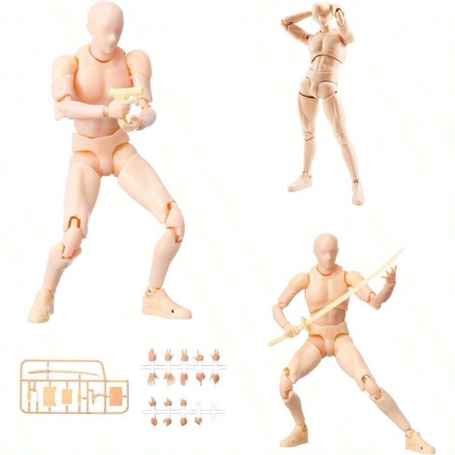 Artists Manikin Action Figure Drawing ModelFigure Model For Sketching Painting Drawing Human Mannequin Body Doll Male Action Figure Grey Male - 肉體H男 - 查看 1