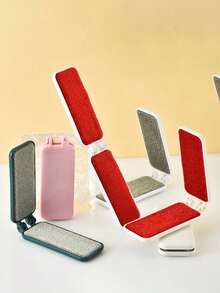 1pc Portable Fabric Lint Remover Brush, Household Clothes Defuzzer, Double-Sided Foldable Static Brush, Random Color - Multicolor - View 9