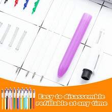 11pcs Colored Pens Set, Smooth Writing Retractable Ballpoint Pen With 4 Ink Colors, Back To School/Office Supplies For Teachers Students Nurses - 彩色 - 查看 3