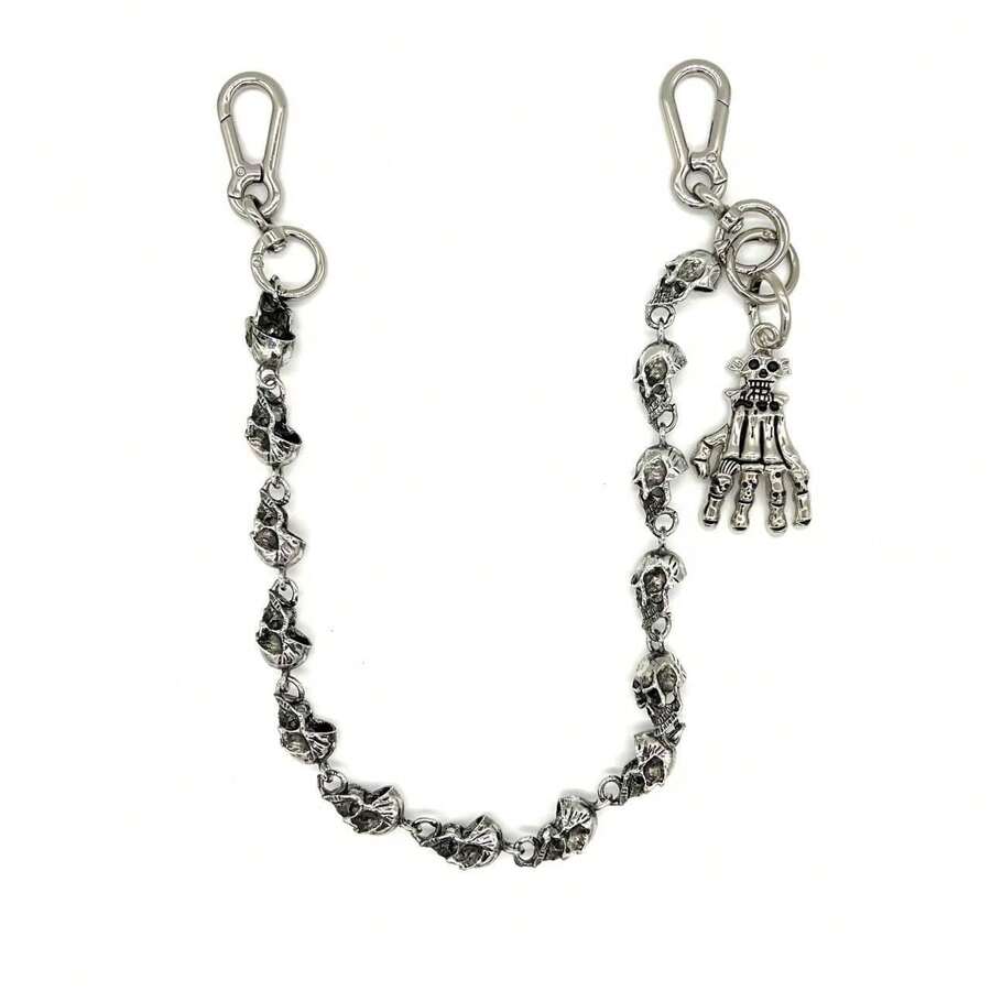 Fashion New Unisex Denim Waist Chain, Skull Head Pant Chain, Streetwear