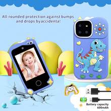 New Kids Learning Toy Phone, Dinosaur Gift Toy, Christmas Birthday Present With 2.8 Inch HD Touch Screen, 18 Games, Music & Dual Camera, Party Creative Gift, Includes 32GB Card - Multicolor - View 10