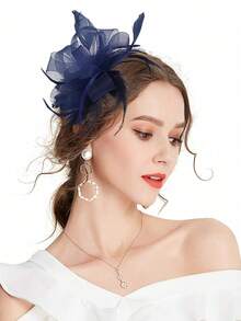 Fascinator Pillbox Hats For Women Feather Flower Church Derby Headband Clip Wedding Tea Party Hat, Mini Cap, Hair Accessories