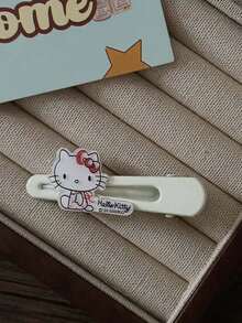 Sanrio 2 piezas Clip de pelo con diseño de Hello Kitty de dibujos animados, regalo de Navidad con decoración navideña linda