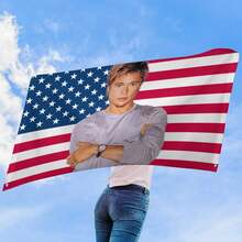 1PC 2x3/3x5 Ft William Bradley Pitt American Flag Room Ornaments Decorative Home Objects Wall Tapestry Barber Shop Outdoor Decors Garage Flags With 4 Brass Grommets For College Dorm Room Decor Outdoor Parties Gift Room Decoration