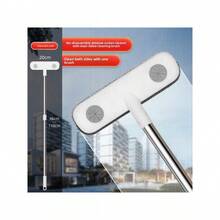 1-Piece Magic Window Cleaning Brush - Reusable Glass Scrubber With Retractable Dual Pole | Adjustable Length Household Tool | Multi-Surface Dust And Lint Collector | Streak-Free Cleaning Kit | Indoor/Outdoor Window Care Essential
