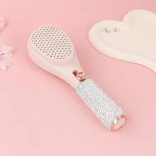1pc Rhinestone Decor Detangling Comb, Lightweight Luxury Expandable Anti-Static Hair Brush, Self-Cleaning Magic Comb