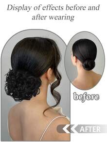 Synthetic Wig Hair Band Elastic Large Steel Comb Pull Flower Hair Pack Wavy Ponytail Natural Simulation Curly Hair Seamless Messy Hair Band Hair Pack - Multicolor - View 7