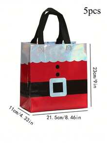 25pcs Christmas Gift Bags, Christmas Element Handled Non-Woven Fabric Gift Bags - Holiday Red & White Design, Suitable For Birthday, Corporate Events, Shopping Bags, Anniversary, Tote Bags, Holiday Gift Exchange, Christmas Gift Bags (Christmas, Thanksgiving, New Year)