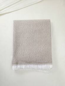 Clariva 1件女士时尚个性化搭扣披肩，旅行女士斗篷圣诞礼物的完美之选 - 卡其色 - 查看 2