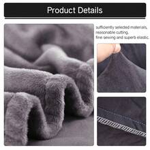 Soft Stretch Sofa Cover Thick Plush Slipcover Furniture 360° Full Protector Sofa Non-Slip With Elastic Bottom Washable - 深灰色 - 查看 2