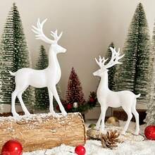 1pc White Deer Decor, Suitable For Entryway, Living Room, Study, Office, Luxury Wine Cabinet, Nordic Modern Minimalist Home Decor, Birthday, Christmas, Thanksgiving, Christmas Decoration