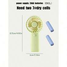 1pc Handheld Battery Operated Cartoon Mini Fan, Portable For Summer And For Outdoor,Sport,Travel,Kitchen,Bedroom,School,Office,And For Woman,Man,Children,Adult