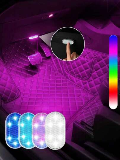 1. Car LED Atmosphere Lights, Foot Lights, Interior Decoration Lights, Wireless RGB Mini Stick-On LED Car Interior Atmosphere Lights, RGB Underwater Fish Tank Lights, Suitable For Car, Room, Pool, Car Gifts